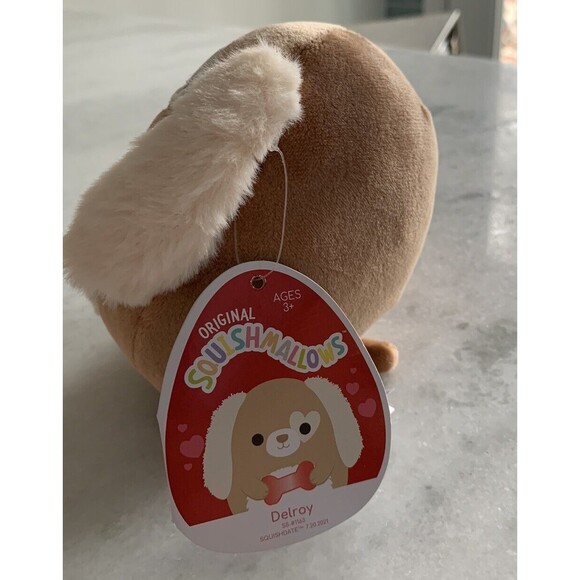 Delroy Dog Squishmallows Official Plush Toy 4.5” New HTF 2021 NWT - Picture 2 of 9